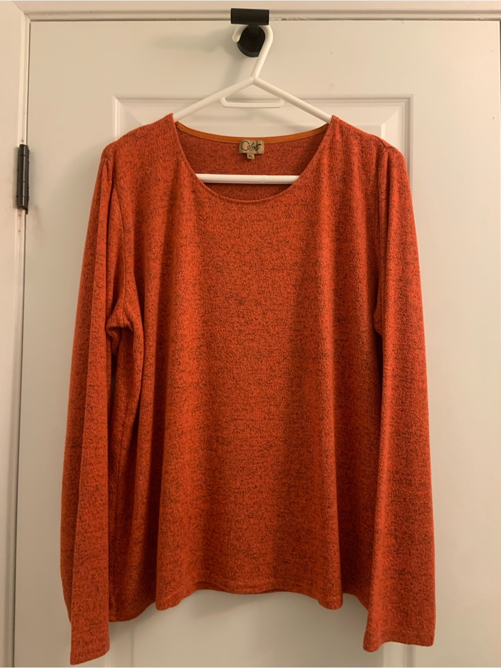 Celine Heathered Burnt Orange Long-Sleeve Tee